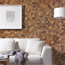 Wodewa 50 - 3D Massivholz Wandverkleidung - Nussbaum - selbstklebend